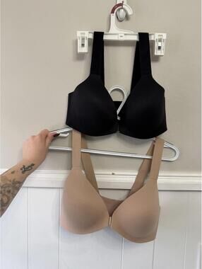 Spanx Bra-llelujah Wireless Lightly Lined Front Closure Bras 2 Nude/Black 32D